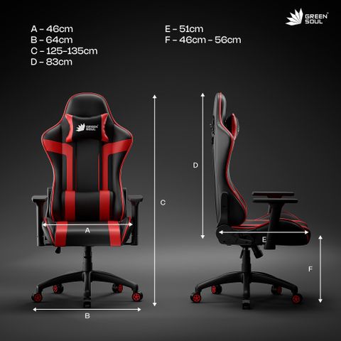 GREEN SOUL Raptor 2.0 Racing Edition Gaming Chair, Black/Red - Image 5