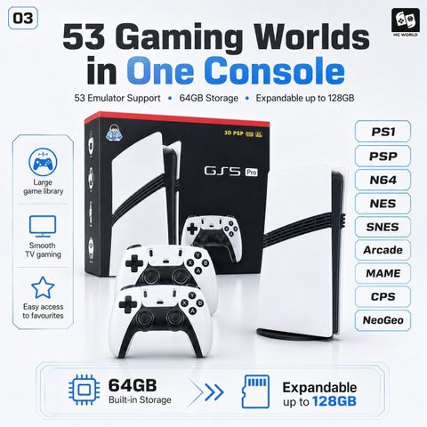 Retro GS5 PRO Gaming Console with 2.4G Dual Video Games For TV Wireless Gamepad (Code in the Box - for PC) - Image 6