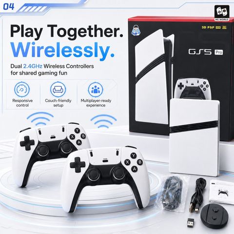 Retro GS5 PRO Gaming Console with 2.4G Dual Video Games For TV Wireless Gamepad (Code in the Box - for PC) - Image 4