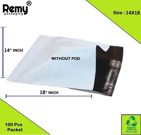 REMY PACKAGING Tamper Proof Courier Bags 14x18 Inch 100 Pcs White - Image 6