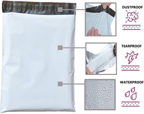 REMY PACKAGING Tamper Proof Courier Bags 14x18 Inch 100 Pcs White - Image 7