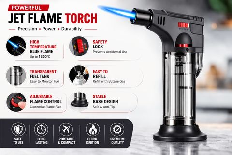 Leocook BBQ Blów Torch jét flamé Lightér, Kitchen Gàs Lighter Plastic Gas Lighter (Multicolor, Pack of 1) - Image 8