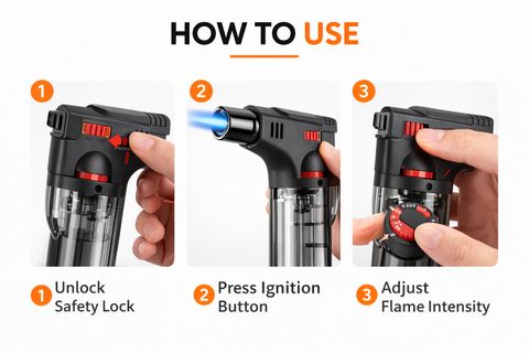 Leocook BBQ Blów Torch jét flamé Lightér, Kitchen Gàs Lighter Plastic Gas Lighter (Multicolor, Pack of 1) - Image 6