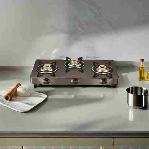 Pigeon Brunet Glass Manual Gas Stove 3 Burners - Image 5