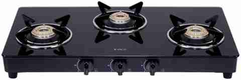 Elica 703 CT VETRO BLK Glass Manual Gas Stove (3 Burners) - Image 3