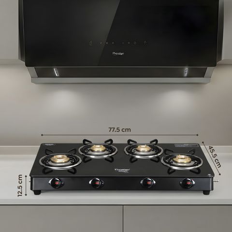 Prestige Magic Plus GTMP-04 L With Powder Coated Body Glass Manual Gas Stove (4 Burners) - Image 7