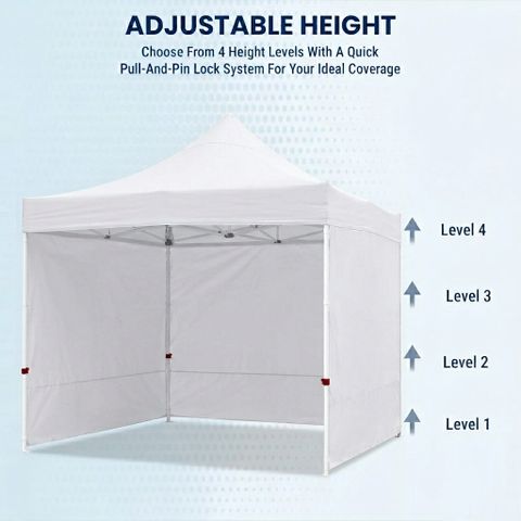 KriShyam ® 10x10 Ft Pop-Up Canopy Tent with Side Cover | Waterproof Outdoor Garden Gazebo Metal Gazebo (Finish Color - White) - Image 8