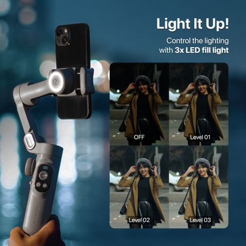IZI GO-X Smartphone Gimbal Stabilizer With OLED Display & Wireless Charging Pad Single Gimbal for Mobile (310) - Image 8
