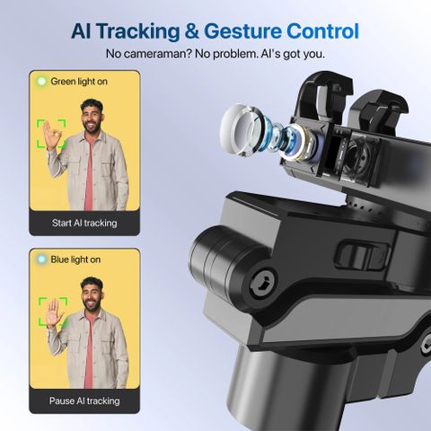IZI GO X Lite Smartphone Stabilizer with Remote, Automatic Rotation, AI Tracking Single Gimbal for Mobile (310) - Image 5