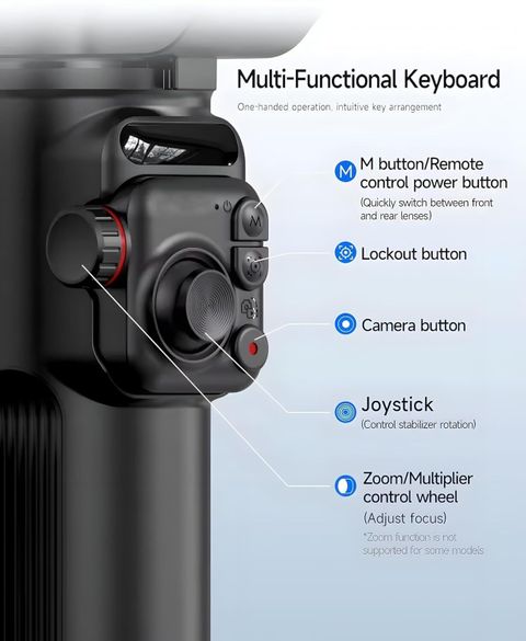 Divine creation M02, 3-Axis Handheld Gimbal Stabilizer Anti-Shake Video AI Stabilization B145 3 Axis Gimbal for Camera, Mobile (400 Grams) - Image 5