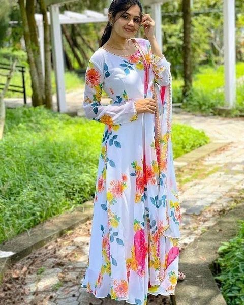 fabveelatextile Women Georgette Kurta Dupatta Set - Image 4