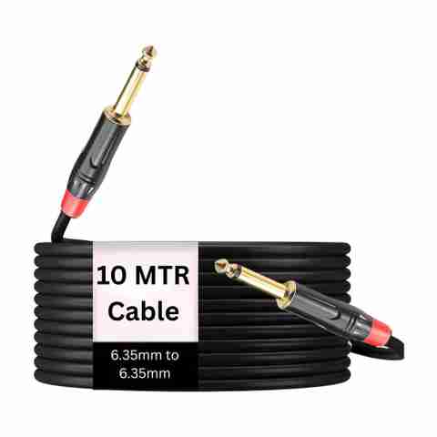 Urban Infotech 10 Meter 6.35mm Mono Audio Cable â TS to TS Instrument Patch Cord Double Angled TRS Patch Cable (10 m in Length) - Image 5