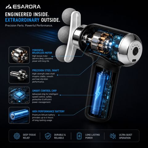 Esarora 3 Ball Deep Tissue Massage Gun - Image 5