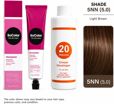 ZOEBEAUTY SoColor Pre-Bonded Permanent Hair Color 5NN Light Brown - Image 6