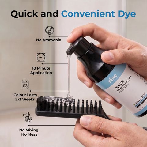 Rise for Men Quick Beard & Hair Color, Natural Black, 200ml - Image 7