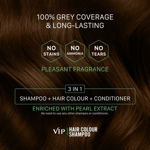 VIP Hair Colour Shampoo Dark Brown - Image 7