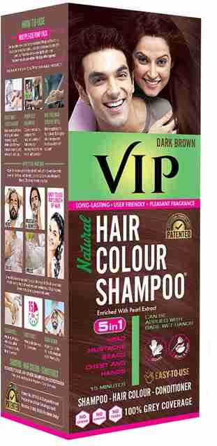 VIP Hair Colour Shampoo Dark Brown - Image 5
