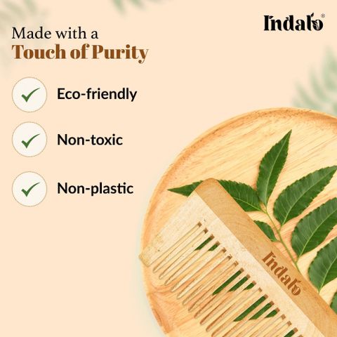 Indalo Pure Neem Wood Detangling Comb - Image 7