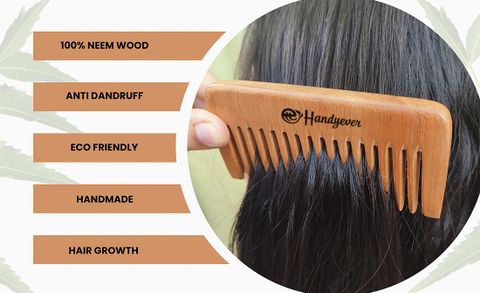 Handyever Neem Wooden Wide Tooth Comb - Image 8