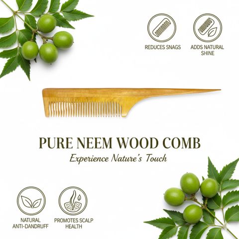 ncr Original Neem Wooden Hair Comb(Pack of 5) - Image 6