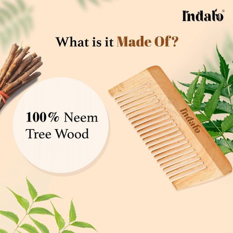 Indalo Pure Neem Wood Detangling Comb - Image 8