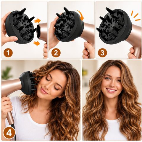 Clefairy Professional Hair Dryer Diffuser Attachment for Curls, - Image 6