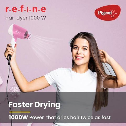 RLN Pigeon Hair Dryer 1000W Pink - Image 6