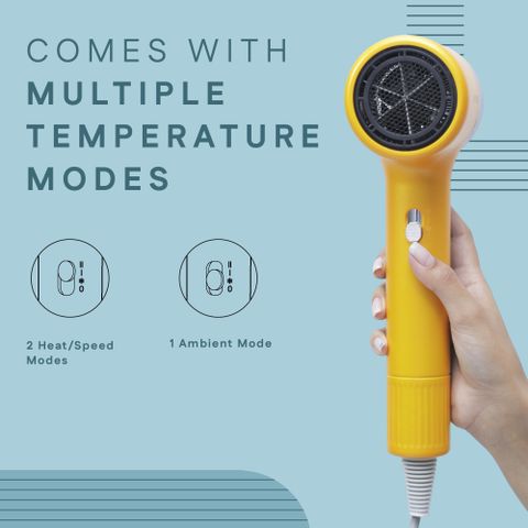 Winston Turbo X Hair Dryer 1600W Grey Yellow - Image 6