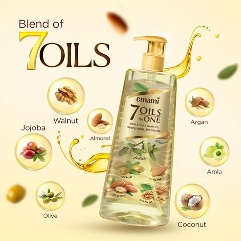 EMAMI 7 Oils In One Hair Oil Makes Hair 20X Stronger And Manageable Hair Oil (650 ml) - Image 6