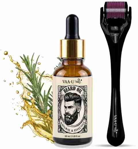 VAA-U Beard Oil with Almond and Rosemary (30ml) and Derma Roller (0.5mm) (2 Items in the set) - Image 5