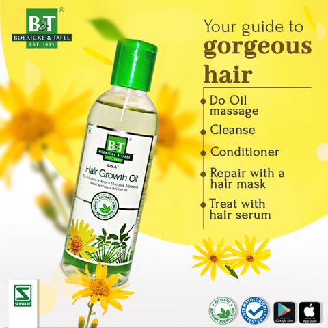 Boericke & Tafel Hair Growth oil for long & shining Hair - 200 ML (Pack of 2) Hair Oil (400 ml) - Image 4