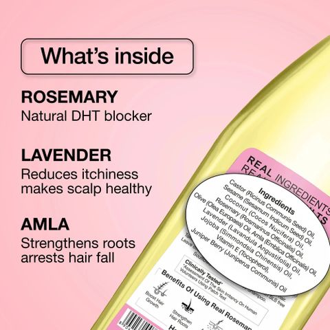 Soulflower Rosemary Lavender Hair Growth Oil, 100% Pure, Clinically Proven, Fall Control Hair Oil (120 ml) - Image 4