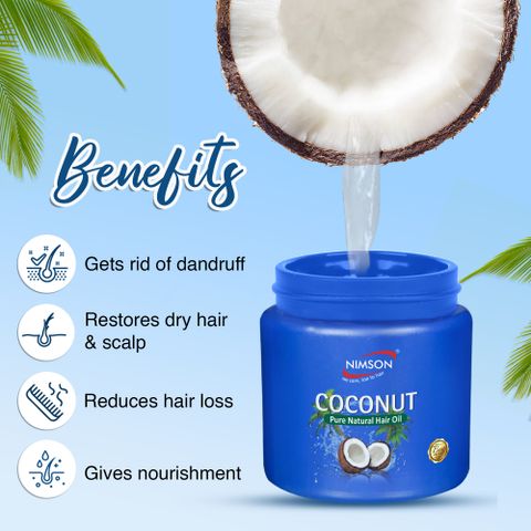 Nimson Coconut Pure Natural Hair Oil For Nourishing and Caring Benefits for Body & Hair à¤à¥à¤¶ तà¥à¤² (500 ml) - Image 6