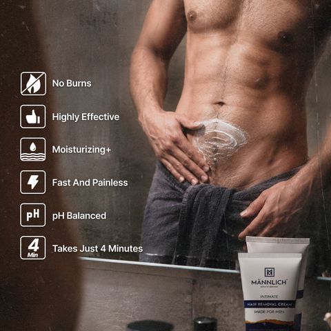 Mannlich Intimate Hair Removal Cream for Men, 100ml - Image 6