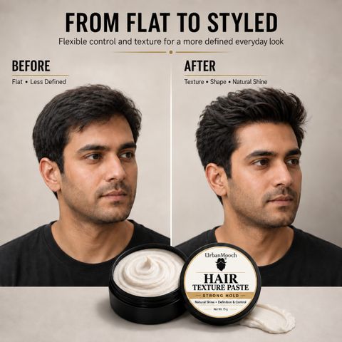 UrbanMooch Paste for Men | Adds Texture, Strong Hold & Natural Shine Hair Styler (75 g) - Image 6