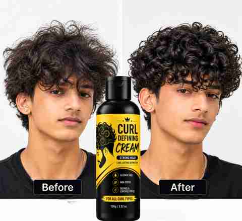 FLIXY Curly Hair Cream for Curl Definition & Frizz Control 100g Hair Styler (100 g) - Image 3