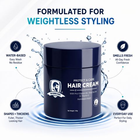 THE BEARD STORY Ultimate Men For Styling, Soft & Silky, With Uv Protect Vitamin B5 Hair Styler (100 g) - Image 6