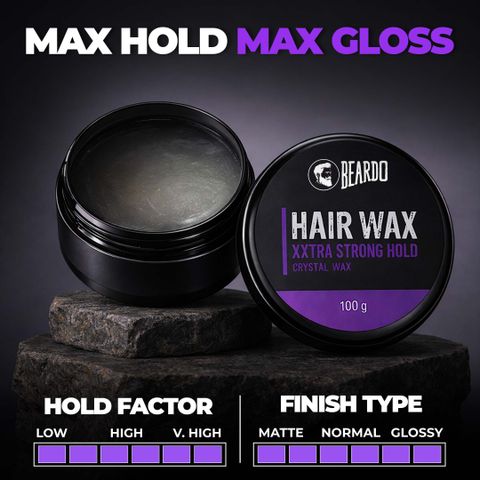 BEARDO XXtra Stronghold Crystal Wax for Men | Hair Styling for Glossy Finish & Shine Hair Styler (100 g) - Image 4