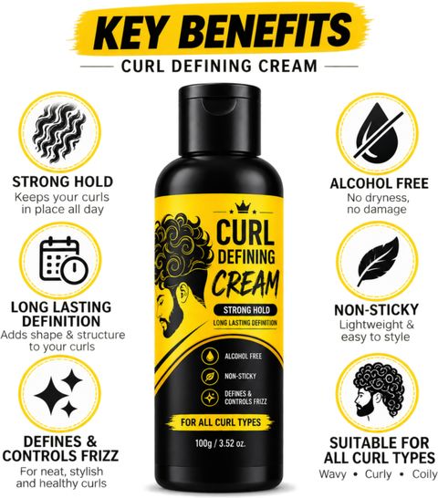 FLIXY Curly Hair Cream for Curl Definition & Frizz Control 100g Hair Styler (100 g) - Image 5
