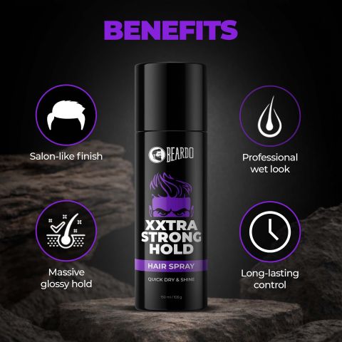BEARDO XXTRA Strong Hold Hair Spray for Men, 150ml - Image 4