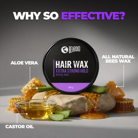 BEARDO XXtra Stronghold Crystal Wax for Men | Hair Styling for Glossy Finish & Shine Hair Styler (100 g) - Image 6