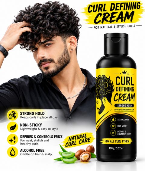 FLIXY Curly Hair Cream for Curl Definition & Frizz Control 100g Hair Styler (100 g) - Image 7