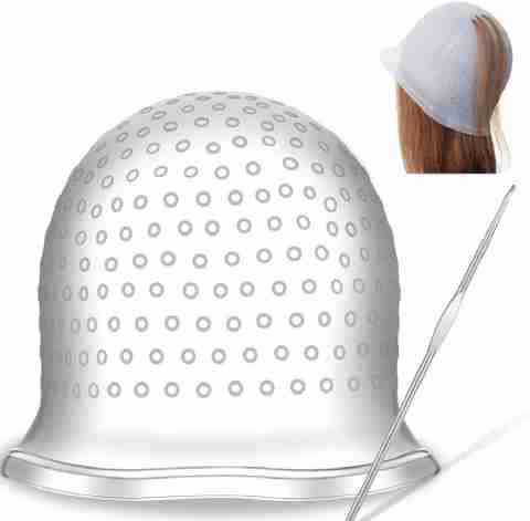 Missever Silicone Hair Coloring Highlighting Cap, Punched Highlight Cap Hair Styler (120 g) - Image 5