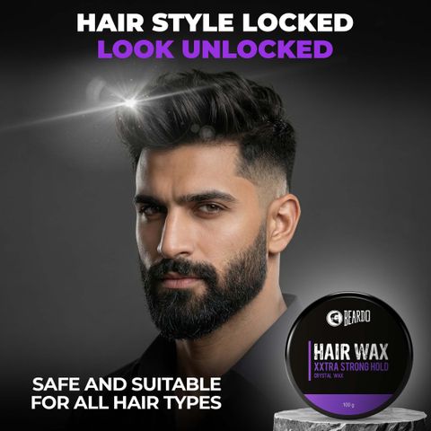 BEARDO XXtra Stronghold Crystal Wax for Men | Hair Styling for Glossy Finish & Shine Hair Styler (100 g) - Image 3