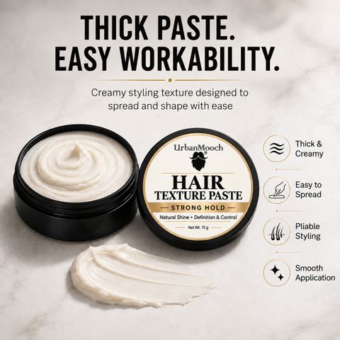 UrbanMooch Paste for Men | Adds Texture, Strong Hold & Natural Shine Hair Styler (75 g) - Image 7