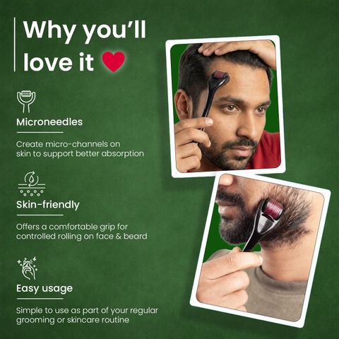 VAA-U Beard Oil with Almond and Rosemary (30ml) and Derma Roller (0.5mm) (2 Items in the set) - Image 7