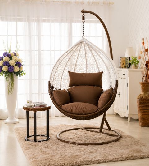 SwingNest Swing Nest Hammock Swing Chair with Stand for adult Swing for Balcony Steel Large Swing (White, Brown, Pack of 4, DIY(Do-It-Yourself)) - Image 8