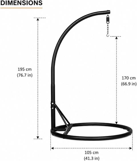 SwingNest Swing Nest Hammock Swing Chair with Stand for adult Swing for Balcony Steel Large Swing (White, Brown, Pack of 4, DIY(Do-It-Yourself)) - Image 7