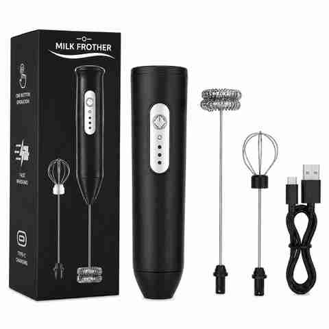 TRICHKSHU 100 W new black Hand Blender (Rechargeable Milk Frother for Coffee - 3-Speed Electric Coffee Frother) - Image 5