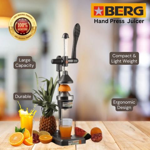 BERG Aluminium Fruits Juicer Hand Juicer (Black, Silver) - Image 8